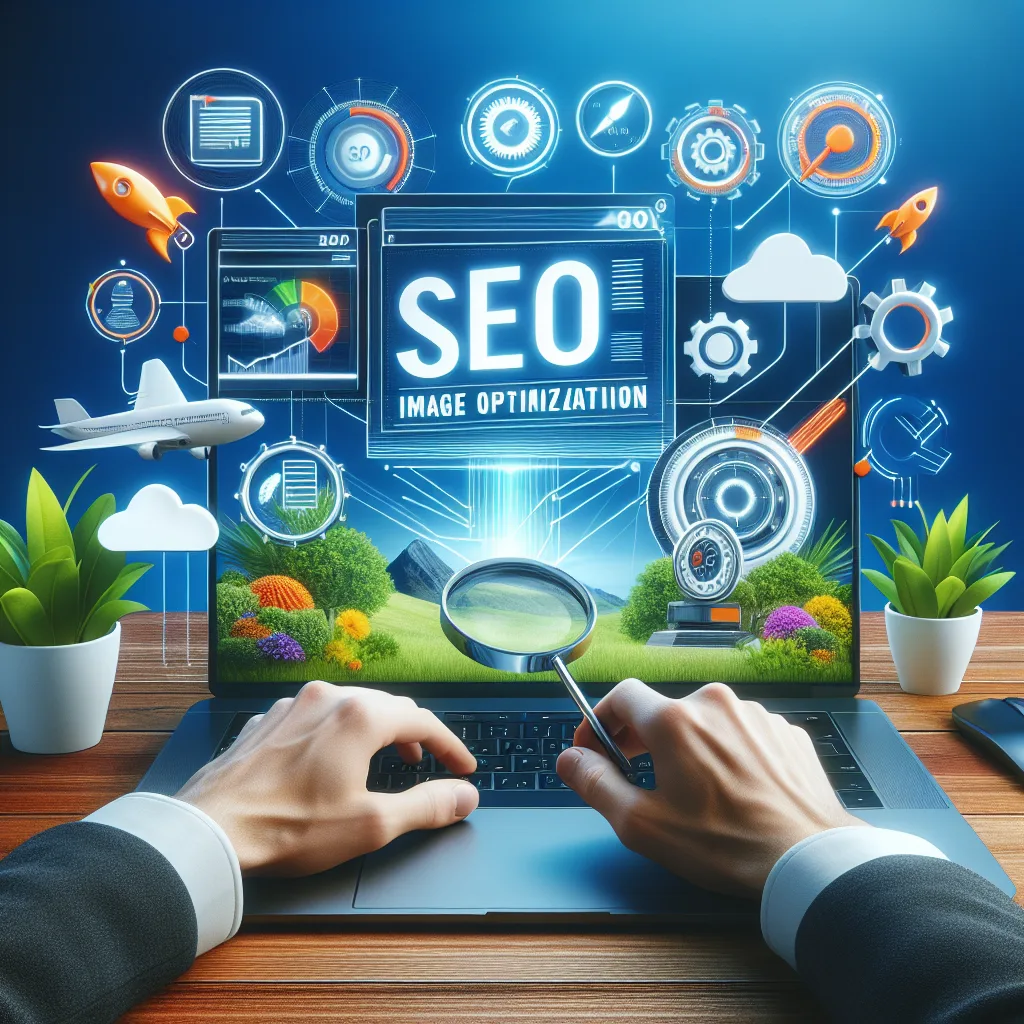 Ilustração para artigo sobre: seo image optimization. Estilo editorial, profissional, sem texto na imagem.