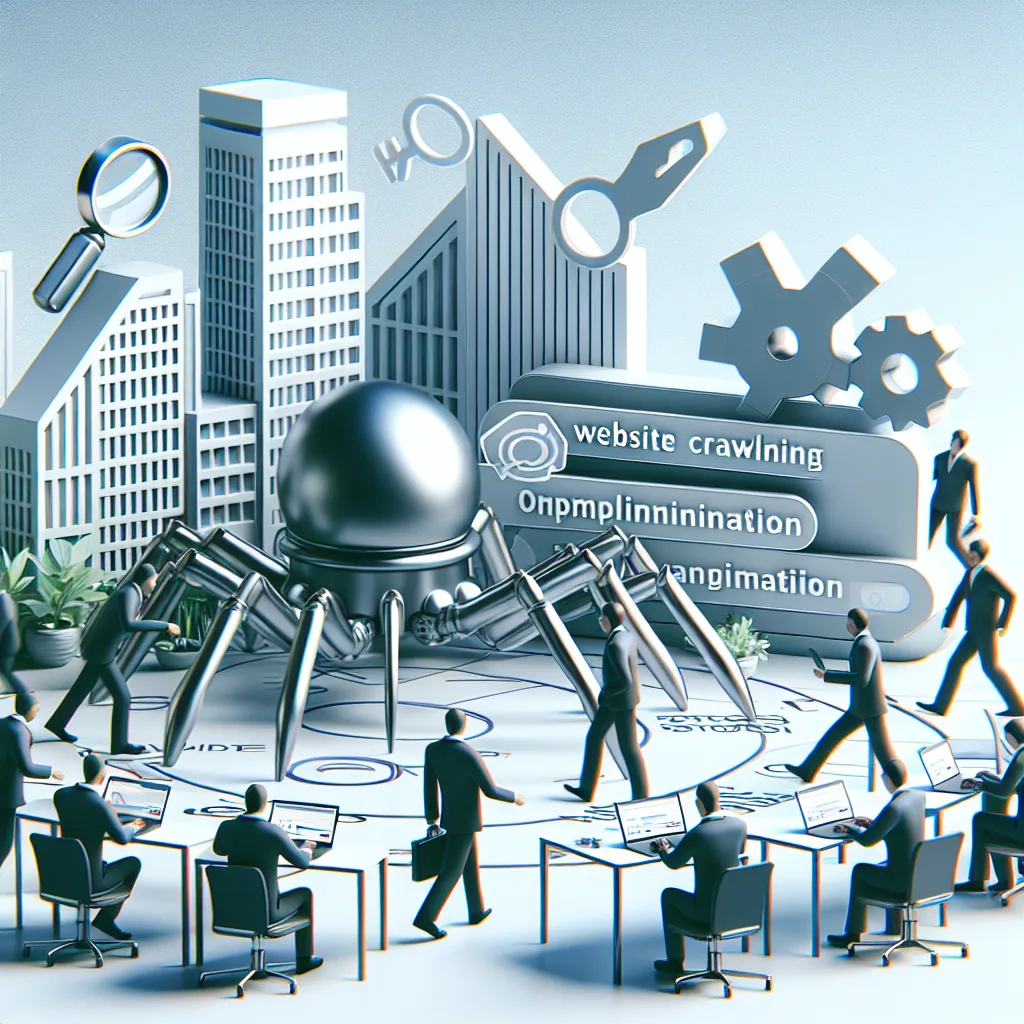 Ilustração para artigo sobre: website crawl optimization. Estilo editorial, profissional, sem texto na imagem.
