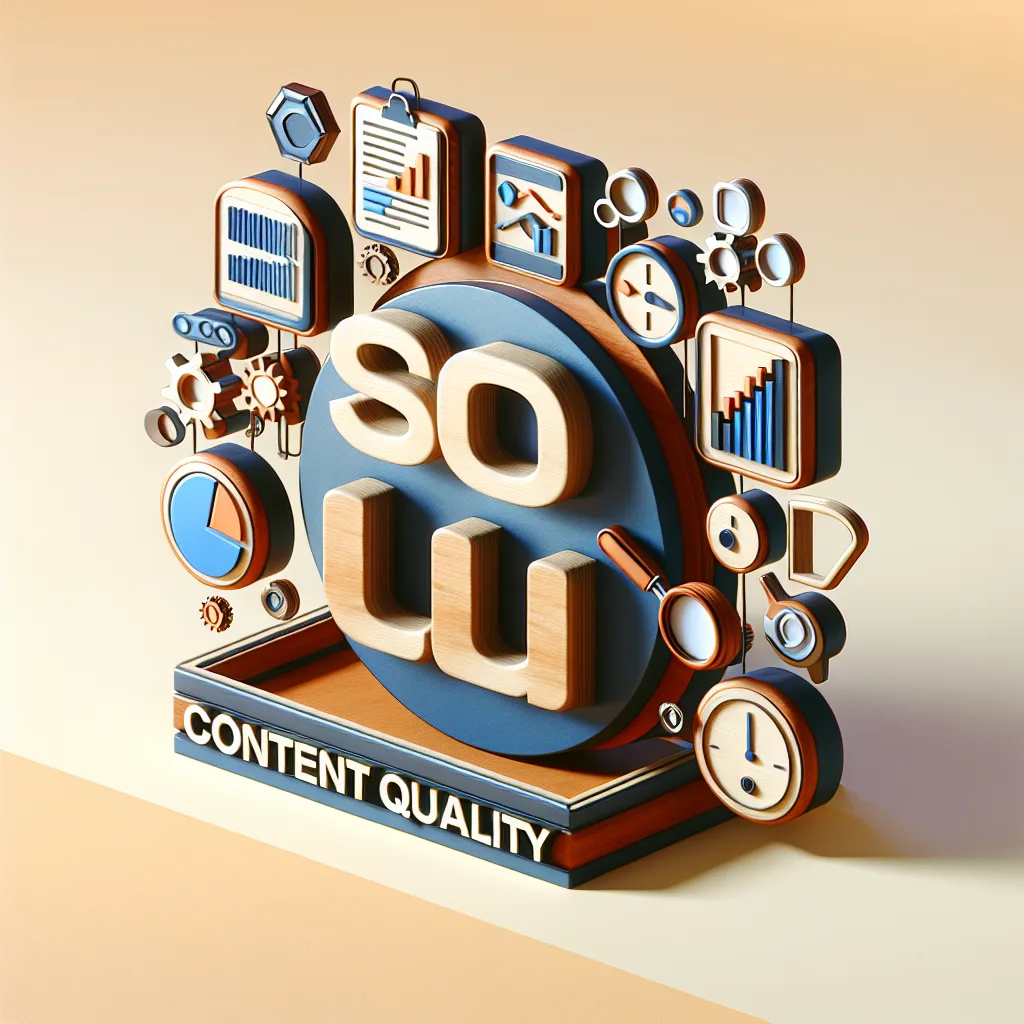 Ilustração para artigo sobre: seo content quality. Estilo editorial, profissional, sem texto na imagem.